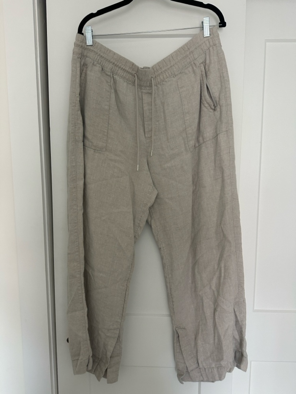 Athleta Retreat 100% Linen High Rise Wide Leg Pant in Undyed